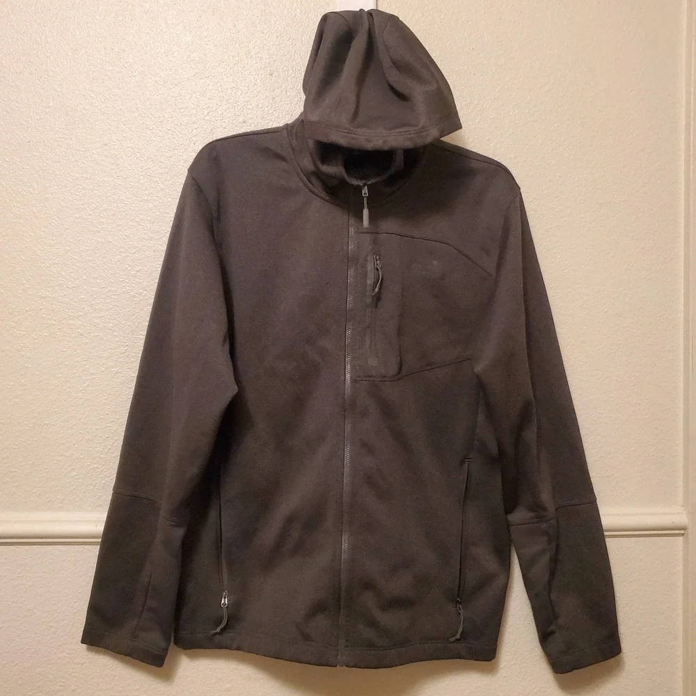 The North Face Mens Apex Bionic 2 Hoodie Softshell Jacket Charcoal Grey Large